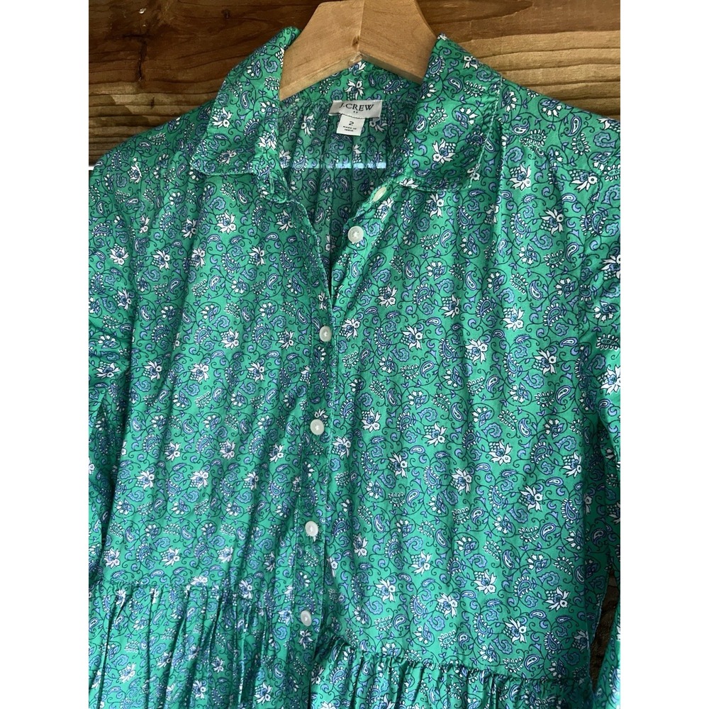 J. Crew Teal Floral Mini Dress - Picture 3 of 9